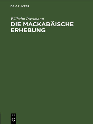 cover image of Die mackabäische Erhebung